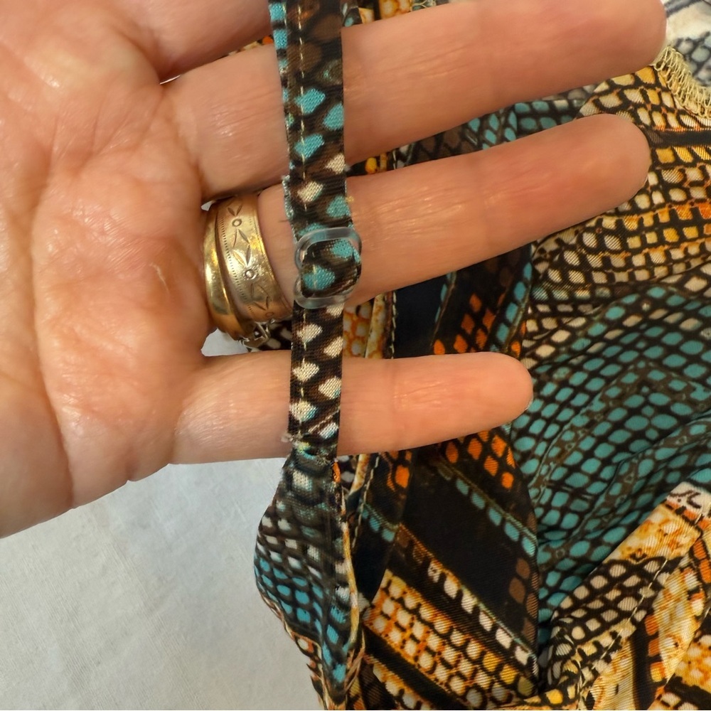 Veronica M Chevron Patterned Maxi Dress Size Medium - Picture 7 of 10